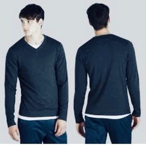 Frank and Oak Merino Wool V-Neck Pullover Sweater